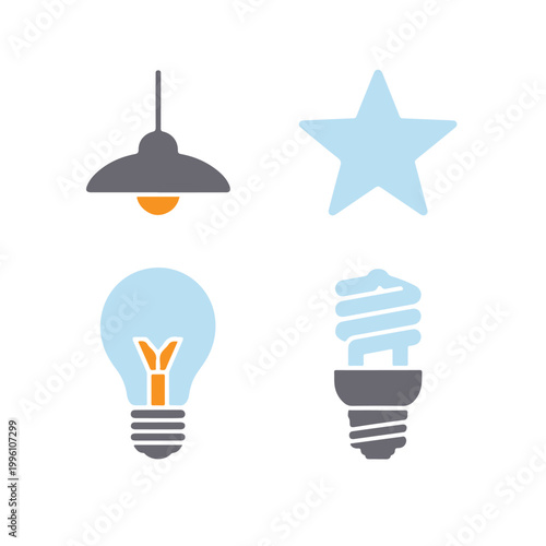 light bulb icon set