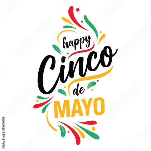 Quadro su tela Cinco de Mayo festive greeting card.