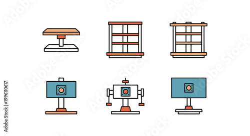 Monitor Stand Line art vector simple abstract shape