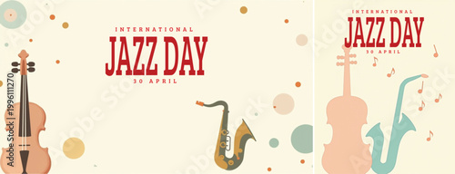 Elegant international jazz background, international jazz day background for social media, website template