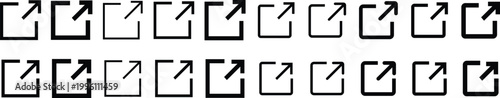 External link icons collection open in new tab symbols black and white internet illustration collection navigation technology interface redirect download