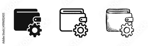 Wallet with Gear Icon for Financial Management and Settings
