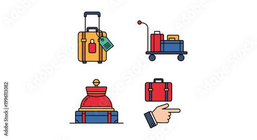 Luggage Service Line art creative abstract decorative illustration