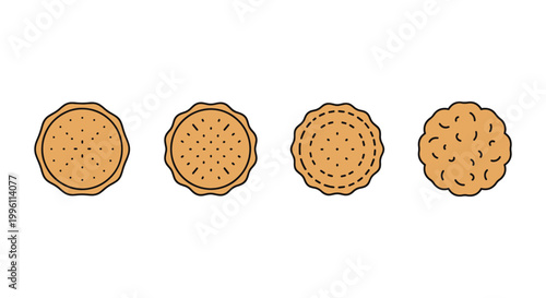 Oat Biscuit Line art vector minimal abstract illustration