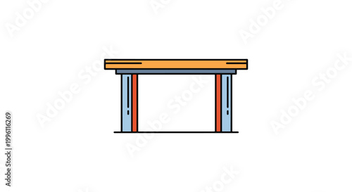 Multi purpose Dining Table minimal colorful pattern vector