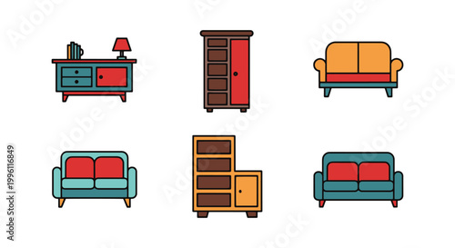 Multi purpose Furniture Line simple abstract pattern vector