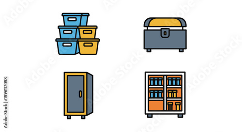 Multi purpose Storage Line art modern abstract minimal shapes