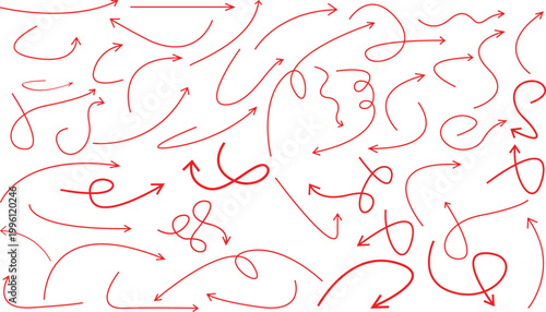 red arrows vector set