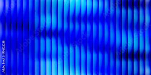 Abstract vertical blue light bar pattern background with glowing cyan center, creating a vibrant digital sound wave or equalizer effect, isolated on