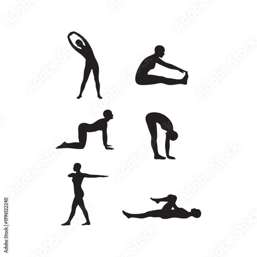 Fitness Exercise Silhouette Illustration