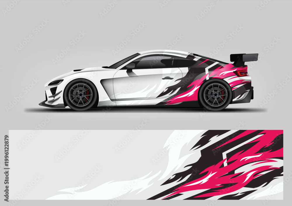 Naklejka premium vehicle wrap graphic vector. abstract background for car vinyl wrap