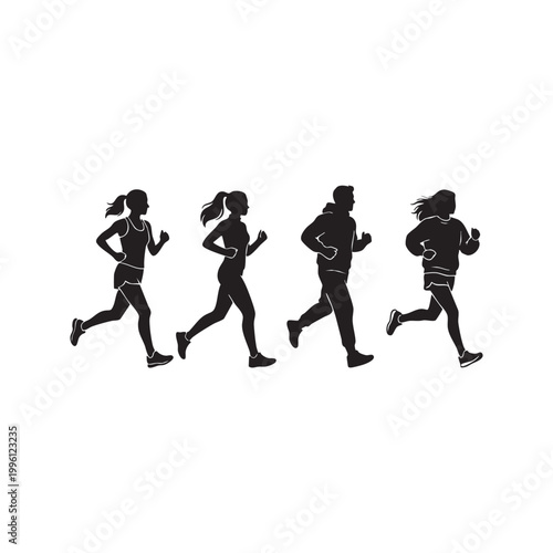 Athletic Activity Silhouette Illustration