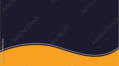 Minimalist abstract background with wavy yellow and dark blue shapes, modern corporate vector illustration, professional presentation slide template