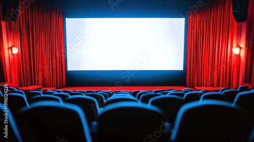 Empty Cinema Theater: Awaiting the Show