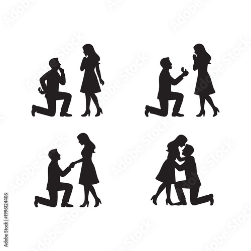 Romantic Engagement Silhouette Design