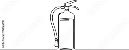 Fire extinguisher continuous one line drawing. Safety concept. one line Icon drawing