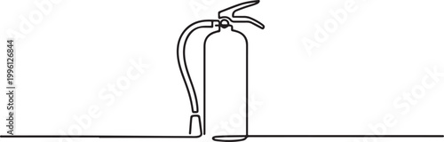 Fire extinguisher continuous one line drawing. Safety concept. one line Icon drawing
