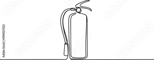 Fire extinguisher continuous one line drawing. Safety concept. one line Icon drawing