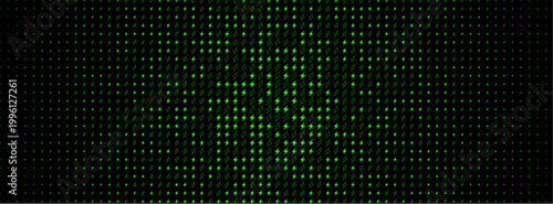 Green electric pattern energy current, lightning bolt icons texture glowing on black background. Charge energy pattern for power, speed quick and slow charger, halftone neon BG. Vector illustration