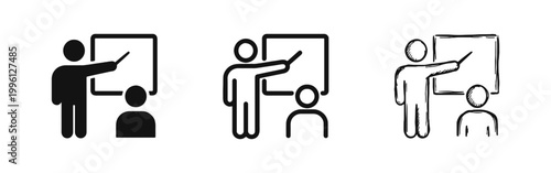 Business Training Presentation and Education Icon Set