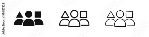 Diversity and Inclusion Icon Set with Different Shapes