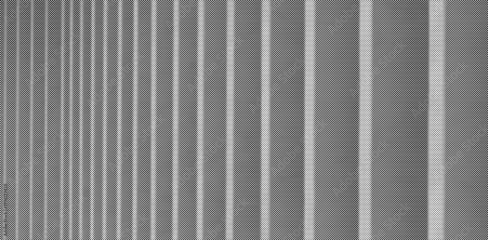 Fototapeta premium Abstract architectural facade with vertical white columns and halftone texture. Repeating grid lines create a modern monochrome building background. Clean corporate pattern for