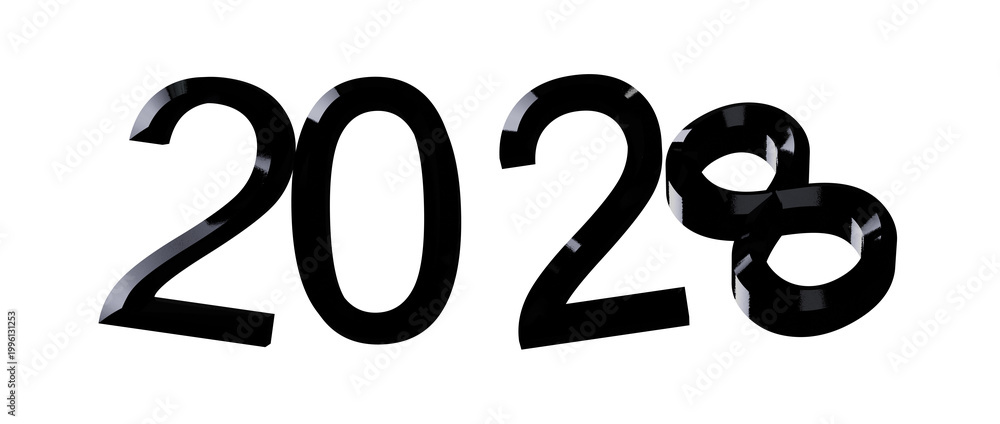Obraz premium 2028 year text in a modern design, perfect for new year greetings and holiday designs.