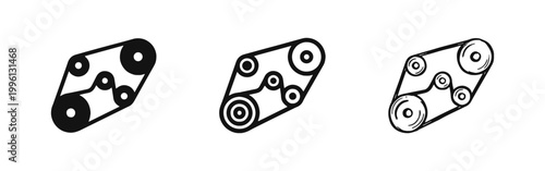 Automotive Timing Belt and Pulley System Mechanism Icon