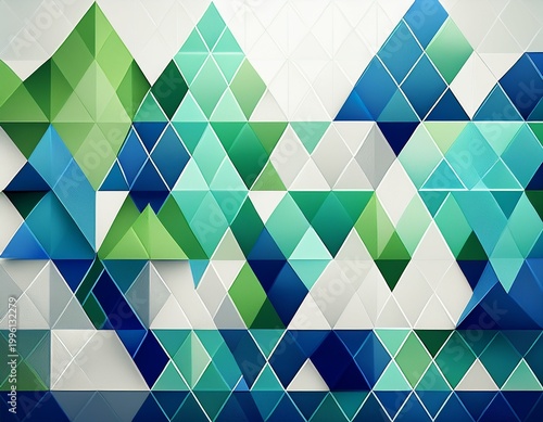 abstract geometric background blue green white triangles