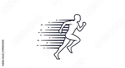 Schilderij op canvas Man Running Fast in Motion.