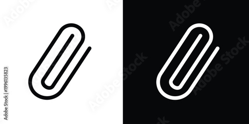 Paper clip icon set. Paperclip document vector Vector illustration isolated on white background.EPS10
