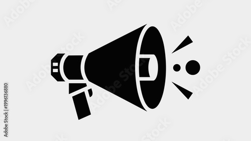 Minimalist megaphone with signal dots - Perfect for communication platforms, voice messaging, or influencer marketing icons.
