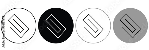 Paper clip icon. Simple outline style. Paperclip, attach, document clip, staple, fastener, page clamp, office concept . Vector isolated on white background EPS 10