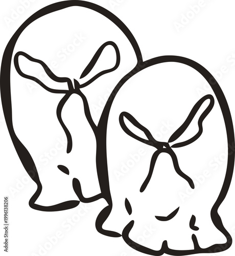 Newborn Hand socks doodle with ribbon motif on it for nursery decor, baby shower invitation, and kids fashion design