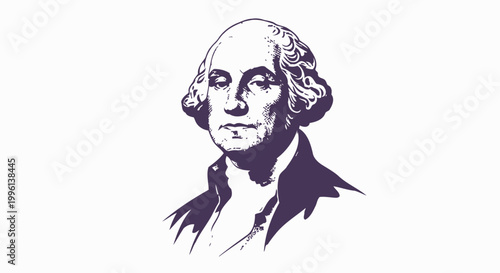 Canvastavla Illustration of George Washington in classic portrait style.