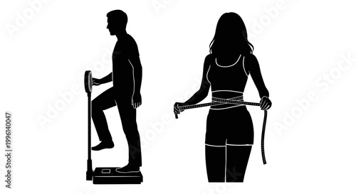 Fitness icons, workout silhouettes, exercise vector graphics, black fitness illustrations