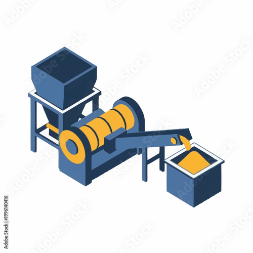 Industrial machine for processing materials in a factory setting.