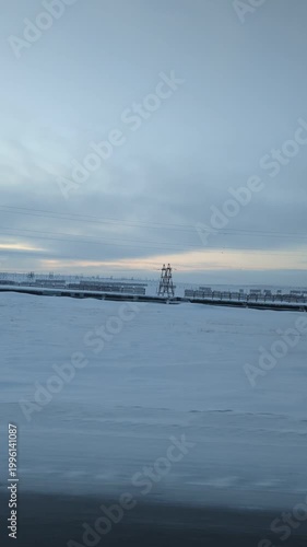 polar night view of the city Norilsk