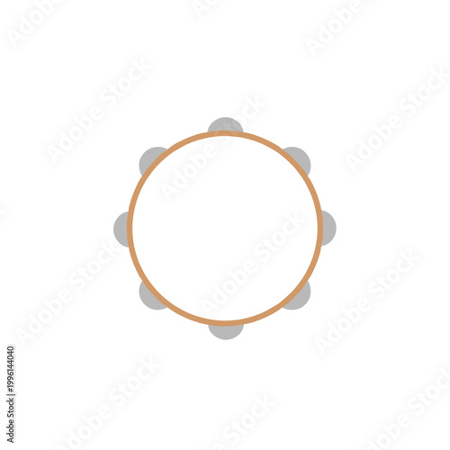 Isolated tambourine illustration on white background music instrument design