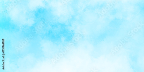 Abstract Watercolor shades blurry and defocused Cloudy Blue Sky Background, blurred and grainy Blue powder explosion on white background, Classic hand painted Blue watercolor background for design.	
