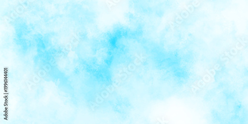 Soft sky with clouds or blue watercolor background with light blue and white hues for design and artistic projects	