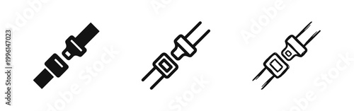 Car Safety and Seatbelt Icon Set for Automotive Protection