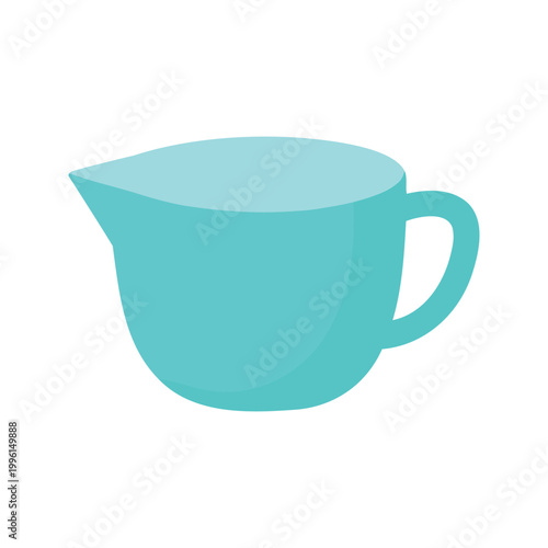 Elegant turquoise creamer with spout and handle for serving dairy products or sauces