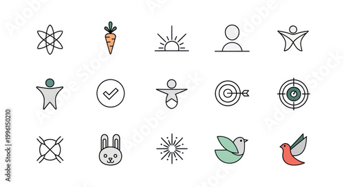 Set of Modern Flat Icons for Business, Health, and Lifestyle