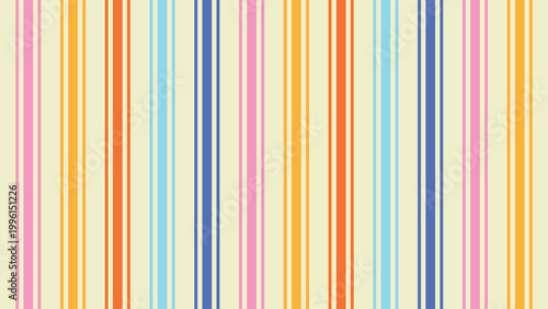 A soft aesthetic vertical stripe pattern featuring pastel and vibrant colors on a neutral cream-colored background perfect for stationery or textile design.