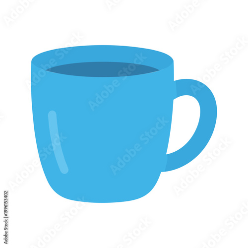 Light blue mug with dark liquid offers a comforting break in a simple illustration