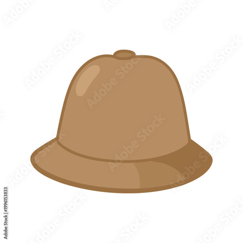 Classic pith helmet evoking images of adventure and exploration in warmer climates for sun protection