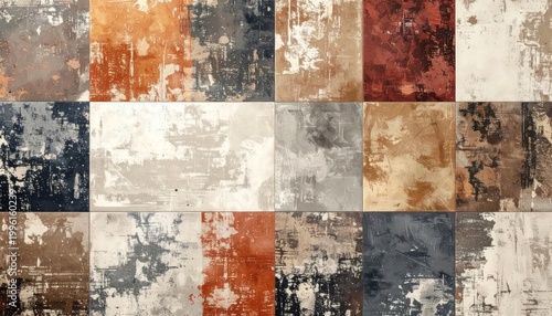 Abstract Grunge Texture Collage Background.