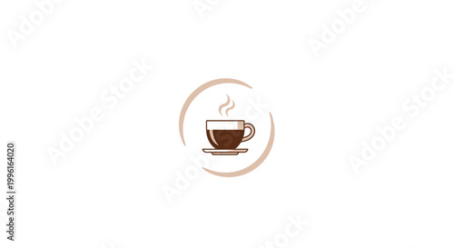A steaming cup of coffee logo.