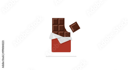 chocolate bar with red wrapper.